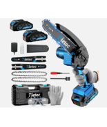 Tietoc Mini Chainsaw, 6 Inch Chain Saw Chainsaw Cordless 6 Inch, Blue - $49.99