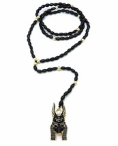 [Icemond] Anubis Wooden Bead Rosary Necklace - £14.89 GBP