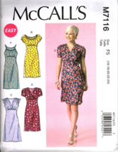 McCall&#39;s M7116 Misses 16 to 24 Pullover Dresses Sewing Pattern New - $14.81