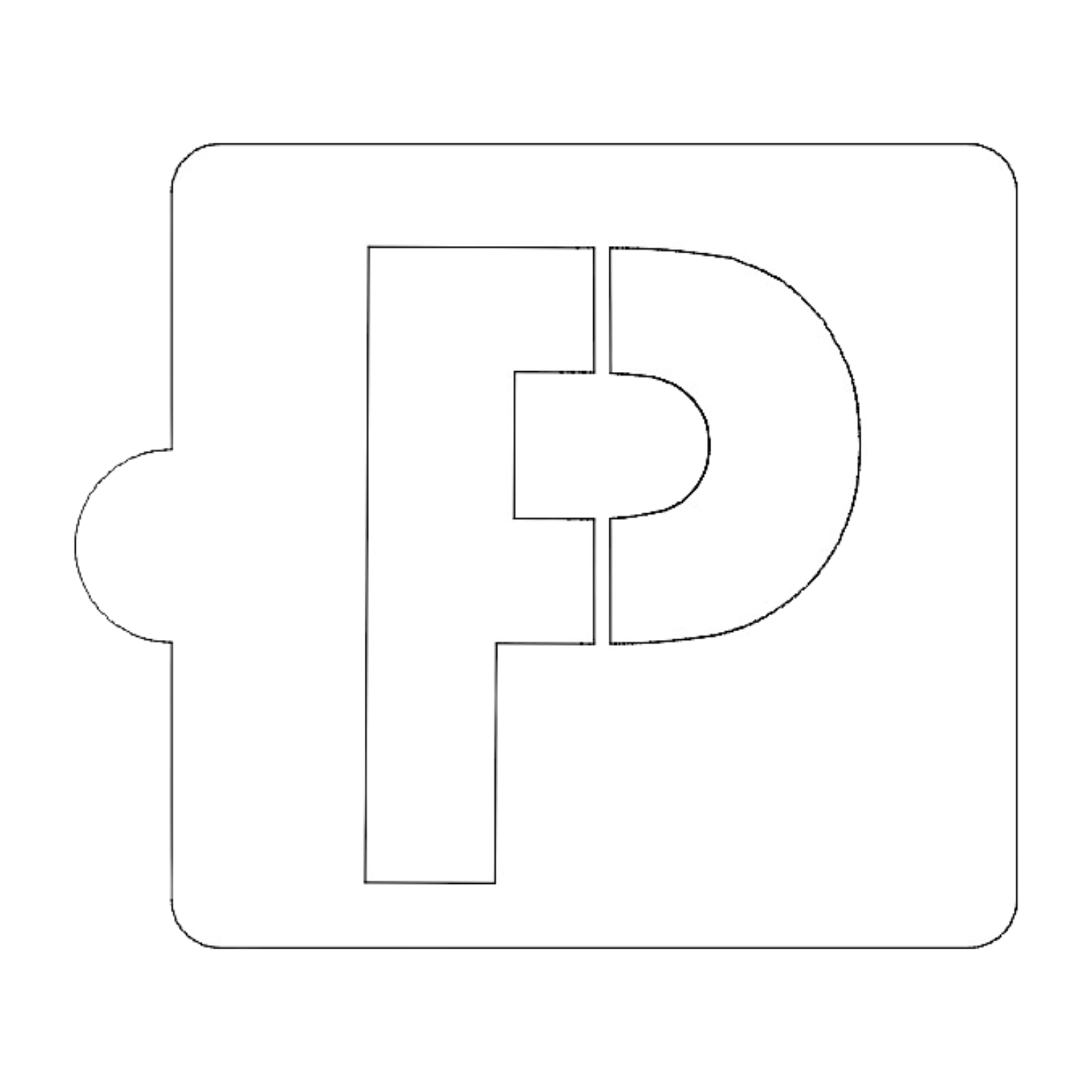 P Letter Alphabet Stencil for Cookies or Cakes USA Made LS107P - $3.99