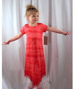 Girls Hot Pink Tie-Dye Silk Dress With Hankie Hem Stamps New With Tags - €12,15 EUR