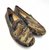 VANELI Womens Loafer Slip On Calf Hair Camo Flat Shoes Brown Green Size 6.5 M - £18.37 GBP