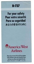  America West Airlines B-737 Safety Card 1989 - £17.17 GBP