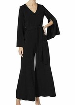 NWT Just Taylor Women&#39;s Split Sleeve Solid Jumpsuit Black Size 4 - £18.47 GBP