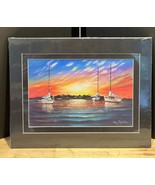 Artist Ray Rolston Artwork Sailboats On Water Print 8” x 11” Signed Doub... - £28.12 GBP