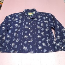 Cabelas Shacket Women 2XL Blue Paisley Print Allover Lightweight Ladies ... - $15.23