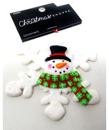 Snowflake Snowman Face Ornament Christmas 3 1/2 in New Tag US Seller #124 - $18.80