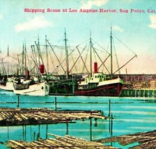 Shipping Scene at Los Angeles Harbor San Pedro California CA UNP 1910s Postcard - £11.13 GBP