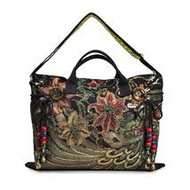 Women Shoulder Bag  Bohemia Handmade Embroidery Peacock Handbag Ethnic Style Ret - £61.53 GBP