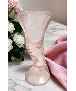 Vintage Art Deco Style Pink Glass 6.5&quot; Hand Holding Flower Bouquet Bud Vase - £10.42 GBP