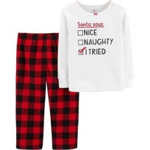 Girls Pajamas Christmas Carters Red White 2 Pc Top &amp; Pants Toddler-sz 12... - $14.85