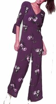  Wild Fable Purple Plum Rose Floral 3/4 Sleeve Jumpsuit w/Back Zip Sz XS-XXL NWT - £39.32 GBP