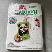 Jiffy Stitchery Panda Stocking 4.5&quot; Keepsake 3-D Ornament Kit #115 VTG - £15.21 GBP