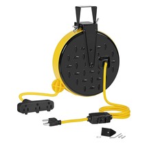 30 Ft Retractable Extension Cord Reel, 16/3 Gauge Sjtw Power Cord With 3 Electri - £48.64 GBP