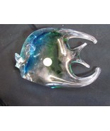 Vintage Angelfish Sculpture Blue Green Murano Italy Art Glass 5 3/4&quot; Tal... - €82,49 EUR