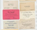 10 Motel, Hotel, Guest Houses, Tourist Home, Cabin Business Cards 1940&#39;s - £21.81 GBP