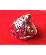 Holy Turtle with Pink Ruby Gemstone  Magic Ring Rare Amulet Top Lucky Ta... - £31.23 GBP