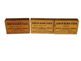 Lot Of 3 vintage boxed Zenith Block Stain Wood Repair Mahogany, Walnut M... - $14.70