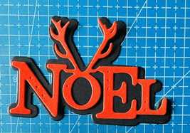 Noel with Deer Horns Metal Cutting die Card Dies - £7.86 GBP