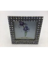 Ashleigh Manor Picture Frame Beaded Rhinestones Silver Glam Glitz 3x3 Photo - £26.87 GBP