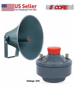 5Core PA HornAudio Speaker Big Paging Outdoor Siren  Reflex  Power w Dri... - £37.91 GBP+