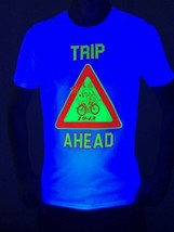 Trip Ahead Maglietta Uomo Glow UV Blacklight Hofmann Bicycle Day Festiva... - $20.36