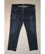 7 For All Mankind Slimmy Denim Dark Blue Jeans Men's 38x30 Stretch Made In USA - $28.16