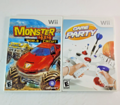 Nintendo Wii Monster 4x4 World Circuit (2006) &amp; Game Party (2007) - Lot 2 Games - £19.10 GBP