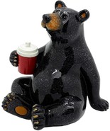 Western Rustic Black Bear Sitting With Red Cooler Tumbler Figurine Summe... - $28.95 CAD