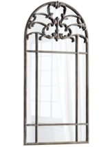  Arched Iron Mirror French Farmhouse Scrolled Accent Wall Floor Mirror 61&quot; - £776.10 GBP