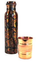 Terrapin Trading Ltd 100% Pure Copper Ayurvedic Water Bottle + cup - Yoga Sport  - £24.93 GBP