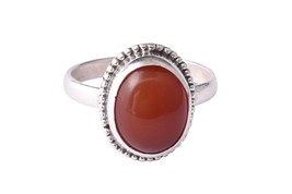 925 Sterling Silver Carnelian Oval Wedding Ring Women Her Gift RS-1257 - £24.77 GBP