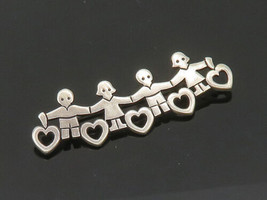 JAMES AVERY 925 Silver - Vintage Children Holding Hands Unity Brooch Pin- BP8442 - £143.18 GBP