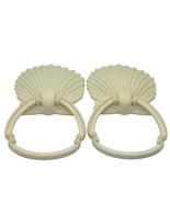 VTG Pair of HOMCO Ivory Seashell Shell Towel Ring Holders 1976 Beach Oce... - $16.66