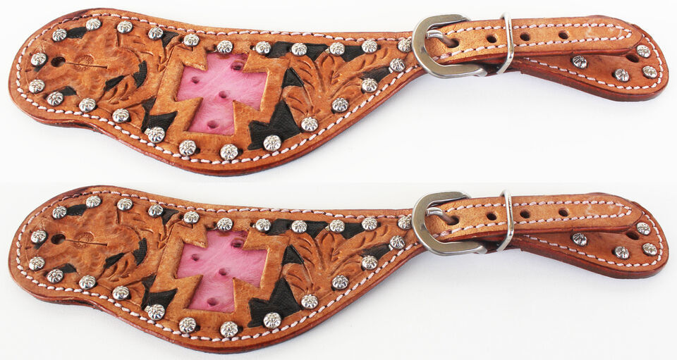 Horse Western Riding Cowboy Boots Leather Spur Straps Tack  7413 - $26.72
