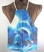 Dolphins Apron Linen Cotton Child Small Size Home Kitchen Cook Helper US... - £14.99 GBP