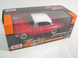 1957 Chevy Bel Air Red And White MotorMax 1:24 Diecast Model NEW IN BOX - £17.56 GBP