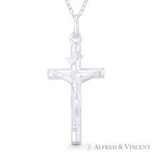 Jesus INRI Crucifix .925 Sterling Silver Catholic Christian Latin Cross Pendant - £20.45 GBP+