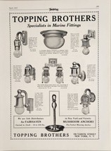 1927 Print Ad Topping Brothers Marine Fittings Lamps &amp; Anchors New York,NY - £16.27 GBP