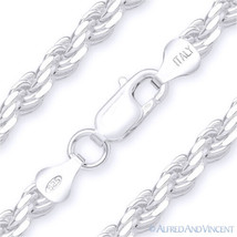 Twist-Rope 5mm Diamond-Cut Italian Chain Bracelet in .925 Italy Sterling Silver - £71.71 GBP+