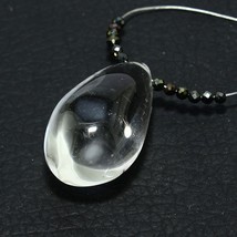Crystal Quartz Smooth Drop Mystic Coated Pyrite Beads Natural Loose Gemstone - £2.08 GBP