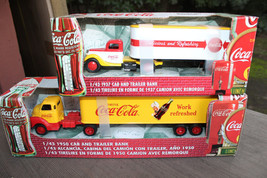 2 Ertl #27223 &amp; #27224 1:43 Scale 1937 &amp; 1950 Coca-Cola Cab &amp; Trailer Banks - $59.40
