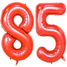 40Inch Red Foil 85 Helium Jumbo Digital Number Balloons, 85Th Birthday Decoratio - $20.99