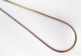 Vintage 29.5&quot; Costume Multi-Colored Gold Herringbone Chain Necklace - £11.66 GBP