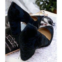 Vince Camuto Blue/Black Floral Brocade Tapestry Block Heels Black/Blue S... - $479.50 MXN