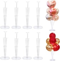 8 Pack Balloon Stand Kit, Balloon Stands with Base for Table Floor Centerpieces, - £10.82 GBP