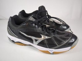 Mizuno Wave Hurricane Volleyball Shoes Womens Size 10 Black Lace Up V1GC154003 - £27.90 GBP