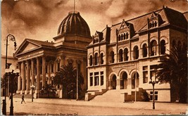 Vtg Postcard c 1908 Hall Of Records and Court House San Jose, CA Sepia Toned - £12.21 GBP
