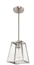 Home Decorators Collection-Knightley 1-Light Brushed Nickel, Glass Mini Pendant - £34.08 GBP