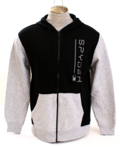 Spyder Black &amp; Gray Zip Front Hoodie Hooded Sweatshirt Men&#39;s Size Large ... - $98.99